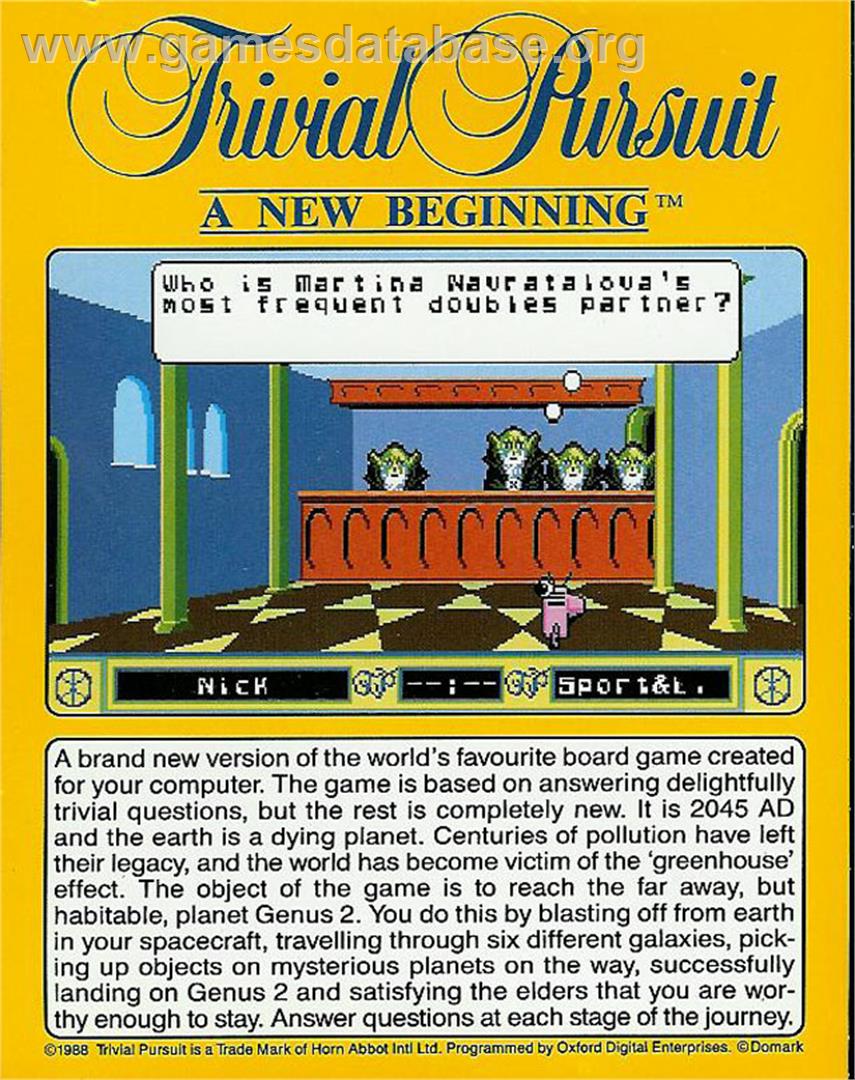 Trivial Pursuit: A New Beginning - Atari ST - Artwork - Box Back