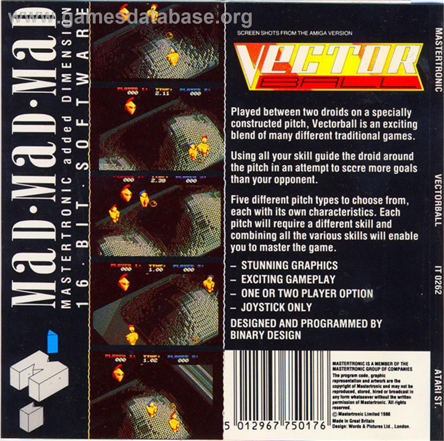 Vector Ball - Atari ST - Artwork - Box Back