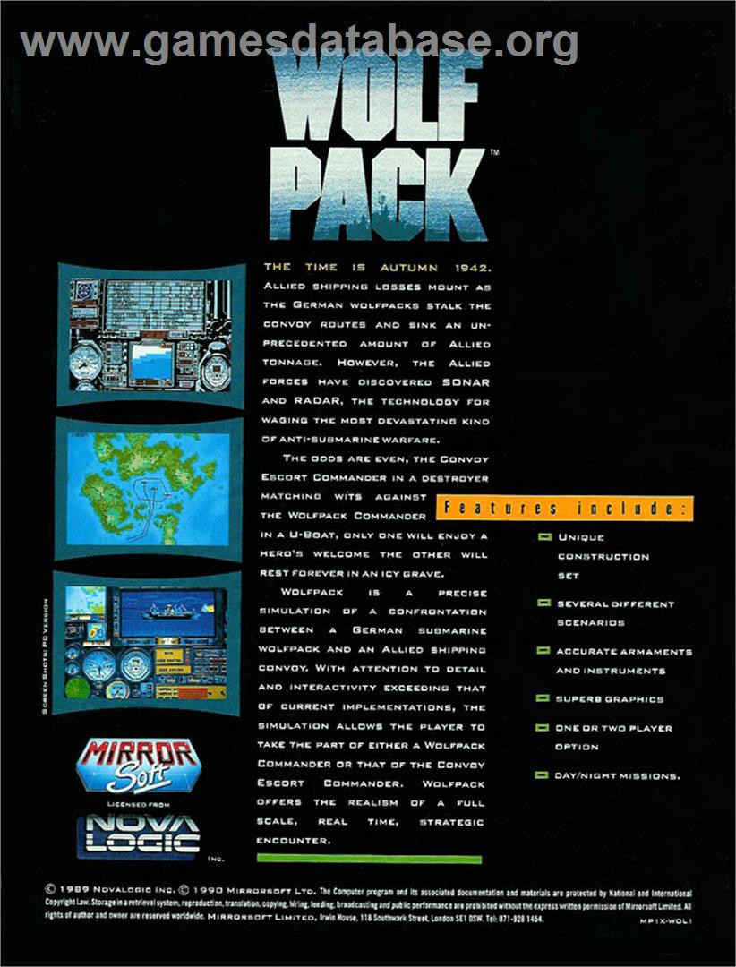 WolfPack - Atari ST - Artwork - Box Back