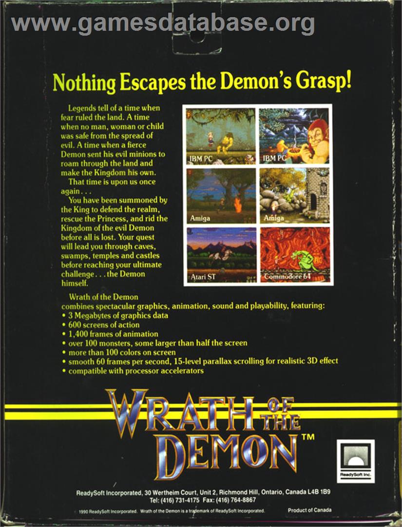 Wrath of the Demon - Atari ST - Artwork - Box Back