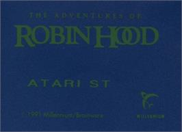 Top of cartridge artwork for Adventures of Robin Hood on the Atari ST.