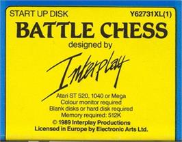 Top of cartridge artwork for Battle Chess on the Atari ST.