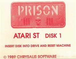 Top of cartridge artwork for Brimstone on the Atari ST.