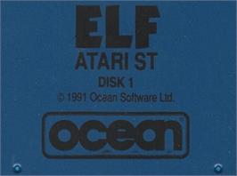 Top of cartridge artwork for Elf on the Atari ST.