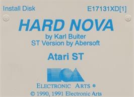 Top of cartridge artwork for Hard Nova on the Atari ST.