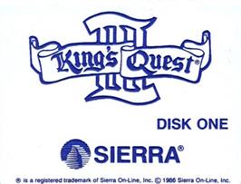 Top of cartridge artwork for King's Quest III: To Heir is Human on the Atari ST.