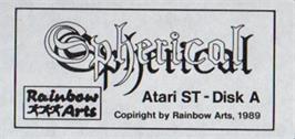 Top of cartridge artwork for Kristal on the Atari ST.