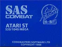 Top of cartridge artwork for SAS Combat Simulator on the Atari ST.