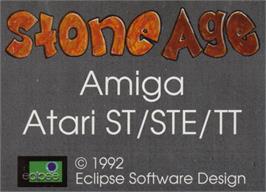 Top of cartridge artwork for Stoneage on the Atari ST.