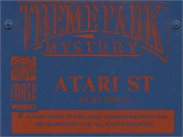 Top of cartridge artwork for Theme Park Mystery on the Atari ST.