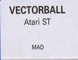 Top of cartridge artwork for Vector Ball on the Atari ST.