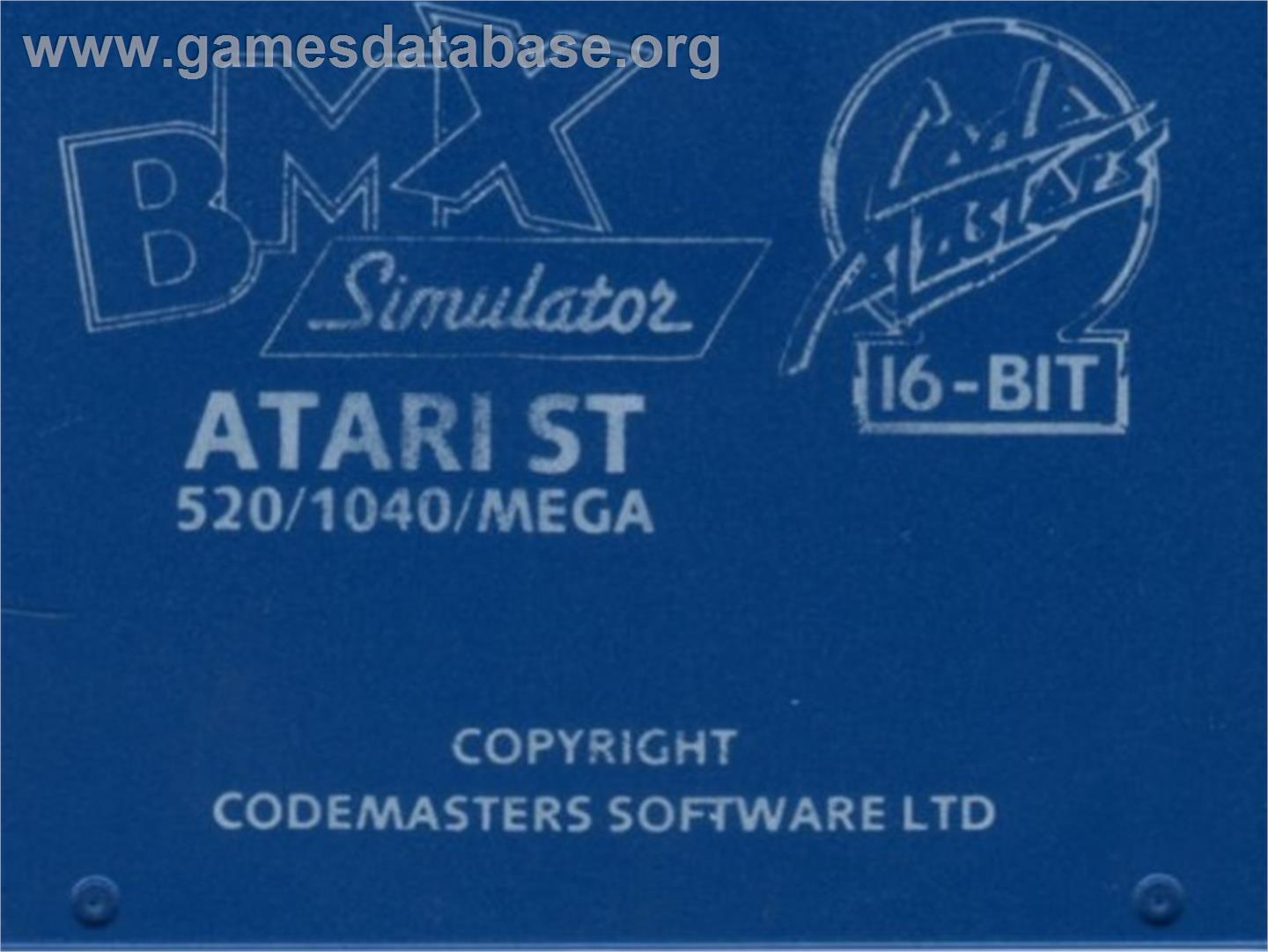 BMX Simulator - Atari ST - Artwork - Cartridge Top