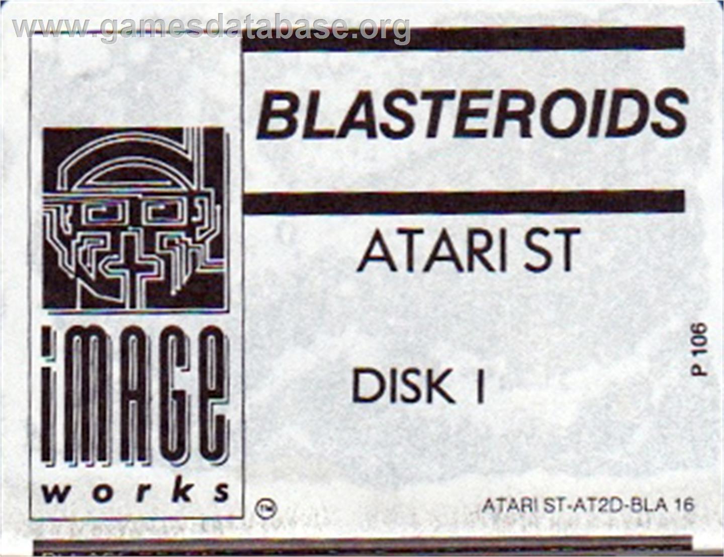 Blasteroids - Atari ST - Artwork - Cartridge Top