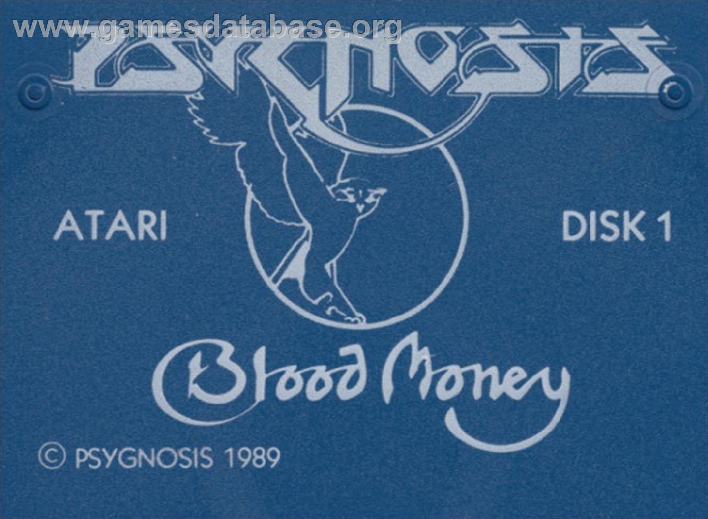 Blood Money - Atari ST - Artwork - Cartridge Top