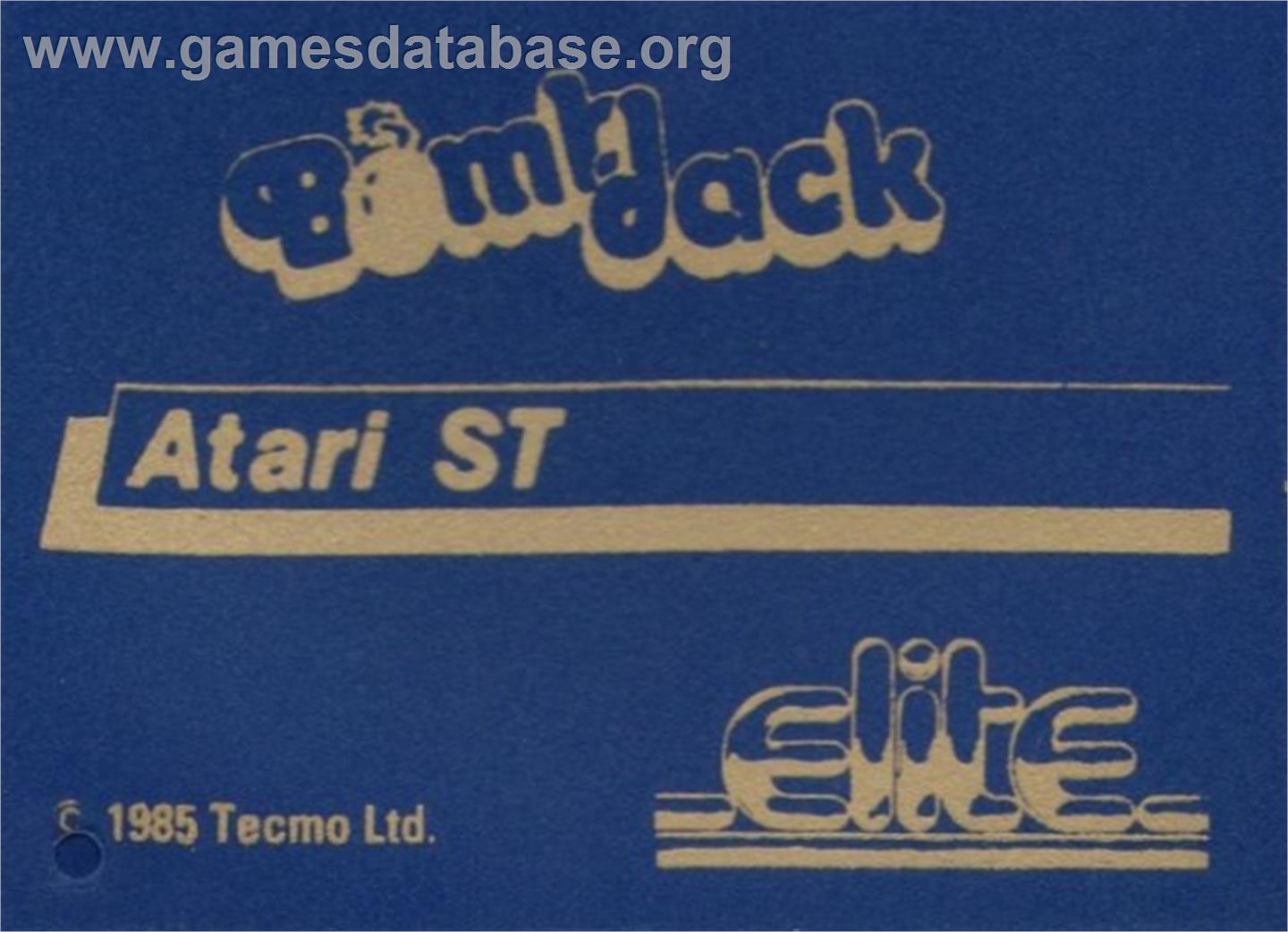 Bomb Jack - Atari ST - Artwork - Cartridge Top