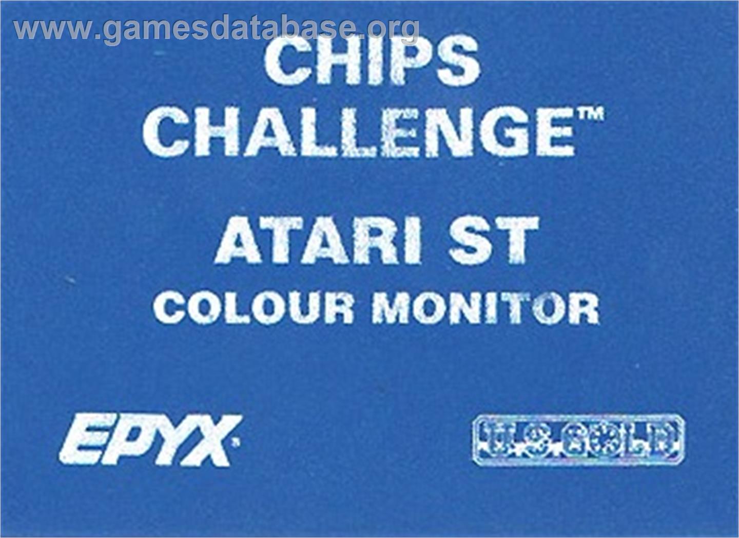 Chip's Challenge - Atari ST - Artwork - Cartridge Top