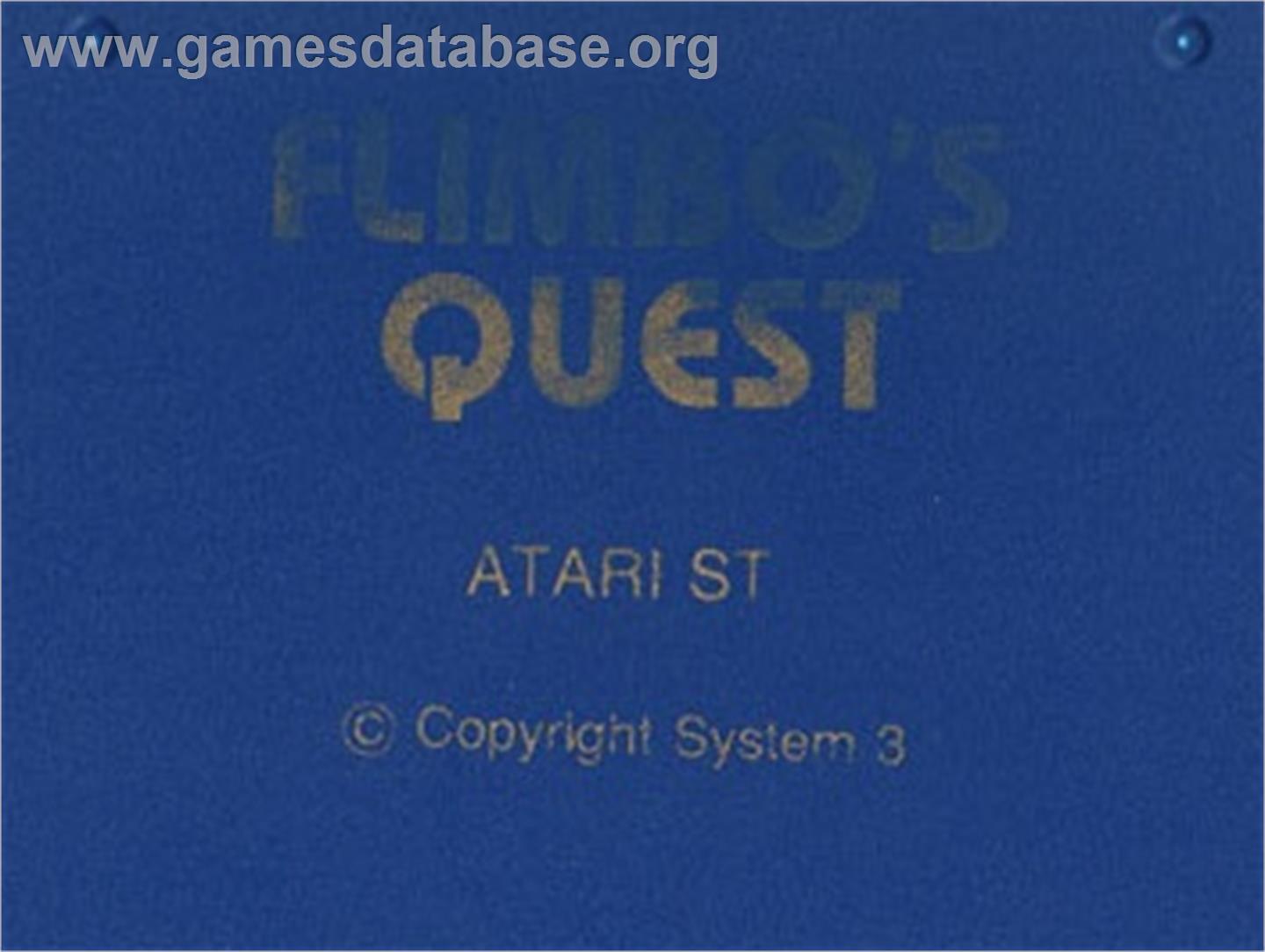 Flimbo's Quest - Atari ST - Artwork - Cartridge Top