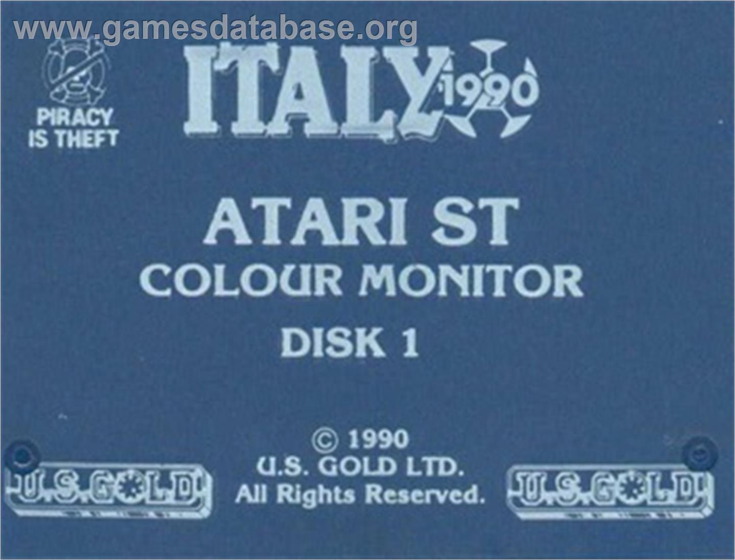 Italia 1990 - Atari ST - Artwork - Cartridge Top