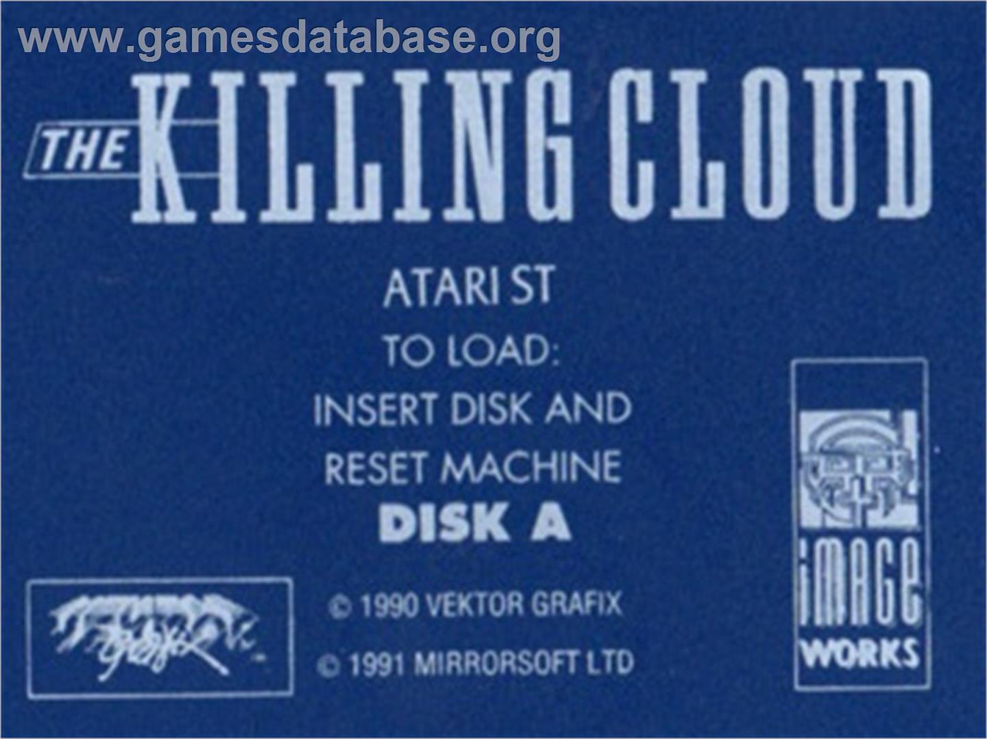 Killing Cloud - Atari ST - Artwork - Cartridge Top
