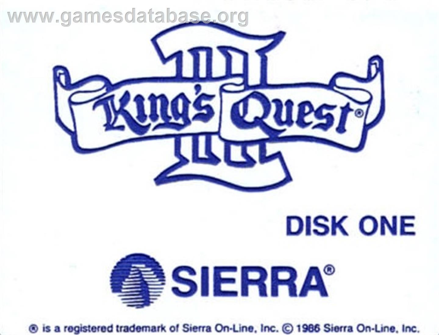 King's Quest III: To Heir is Human - Atari ST - Artwork - Cartridge Top
