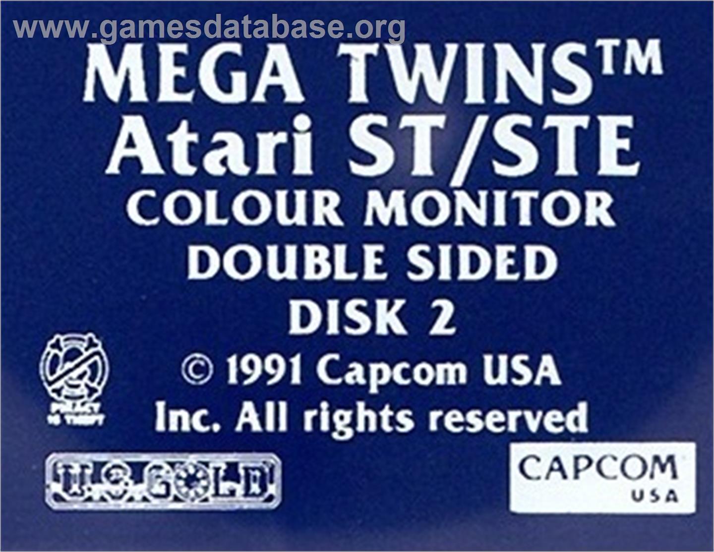 Mega Twins - Atari ST - Artwork - Cartridge Top