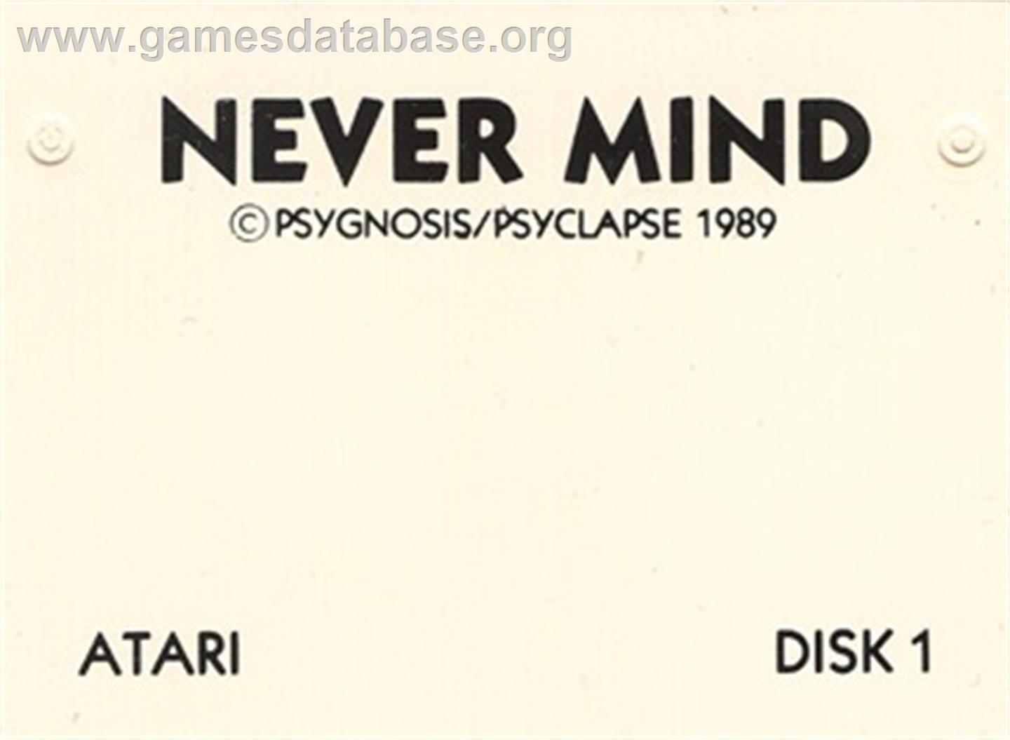 Never Mind - Atari ST - Artwork - Cartridge Top