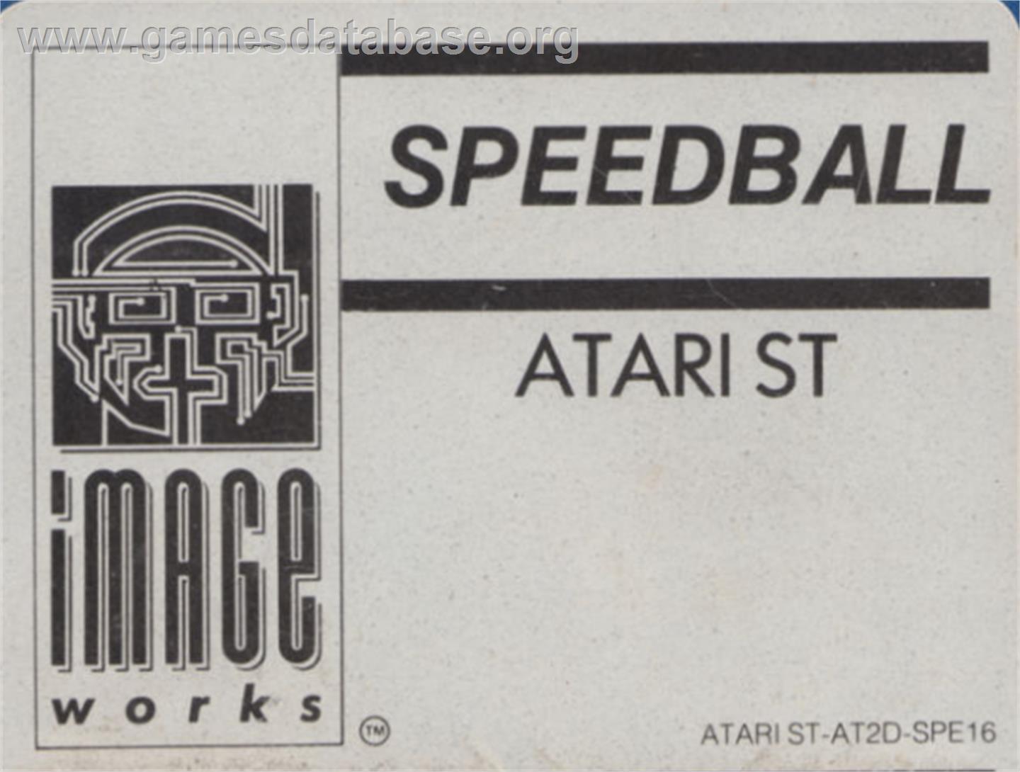 Speedball - Atari ST - Artwork - Cartridge Top