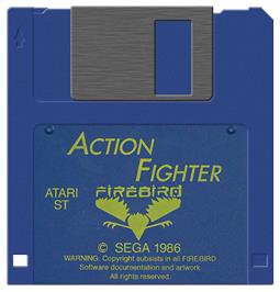 Artwork on the Disc for Action Fighter on the Atari ST.