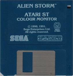 Artwork on the Disc for Alien Storm on the Atari ST.