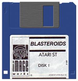 Artwork on the Disc for Blasteroids on the Atari ST.