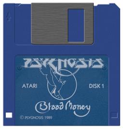 Artwork on the Disc for Blood Money on the Atari ST.