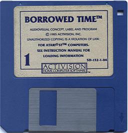 Artwork on the Disc for Borrowed Time on the Atari ST.