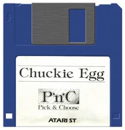 Artwork on the Disc for Chuckie Egg on the Atari ST.