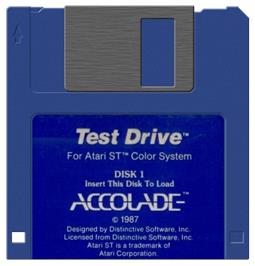 Artwork on the Disc for Duel: Test Drive 2 on the Atari ST.