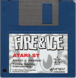 Artwork on the Disc for Fire and Ice on the Atari ST.