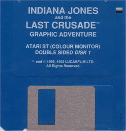 Artwork on the Disc for Indiana Jones and the Last Crusade: The Action Game on the Atari ST.