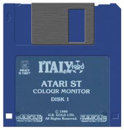 Artwork on the Disc for Italia 1990 on the Atari ST.