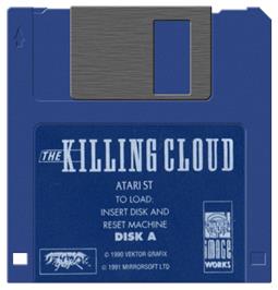 Artwork on the Disc for Killing Cloud on the Atari ST.