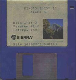 Artwork on the Disc for King's Quest II: Romancing the Throne on the Atari ST.