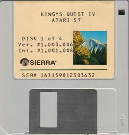 Artwork on the Disc for King's Quest IV: The Perils of Rosella on the Atari ST.