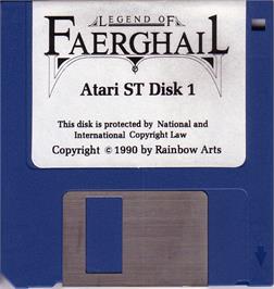 Artwork on the Disc for Legend of Faerghail on the Atari ST.