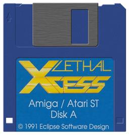 Artwork on the Disc for Lethal Xcess: Wings of Death 2 on the Atari ST.