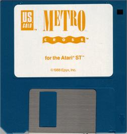 Artwork on the Disc for Metro-Cross on the Atari ST.