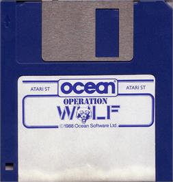 Artwork on the Disc for Operation Wolf on the Atari ST.