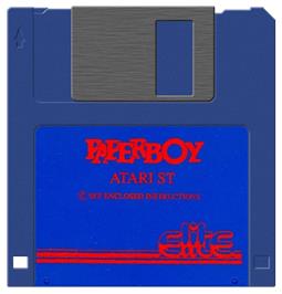 Artwork on the Disc for Paperboy 2 on the Atari ST.