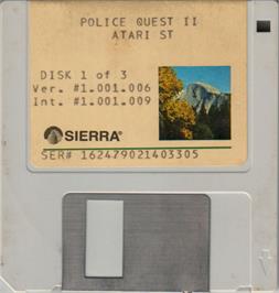 Artwork on the Disc for Police Quest 2: The Vengeance on the Atari ST.