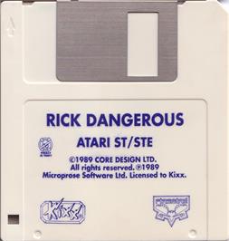 Artwork on the Disc for Rick Dangerous on the Atari ST.