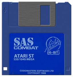 Artwork on the Disc for SAS Combat Simulator on the Atari ST.