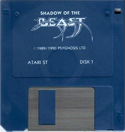 Artwork on the Disc for Shadow of the Beast on the Atari ST.