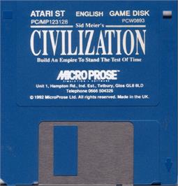 Artwork on the Disc for Sid Meier's Civilization on the Atari ST.
